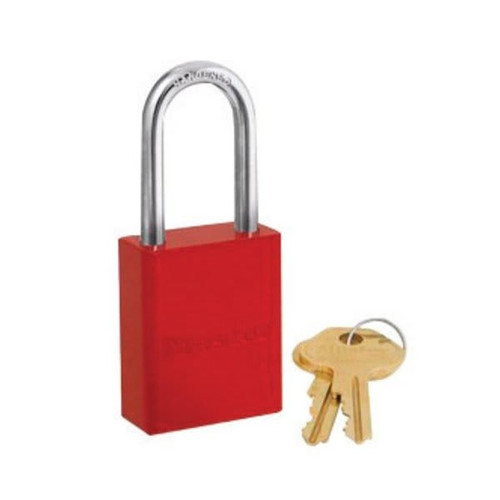 Master Lock Red 1 9/16" X 1 15/16" Aluminum Safety Lockout Padlock