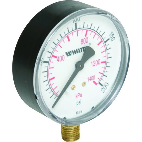 Watts 3" Dial 0-200 Psi Pressure Gauge With Bottom Mount