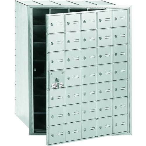 Salsbury Industries Horizontal Mailbox, 35 Doors, Aluminum Finish