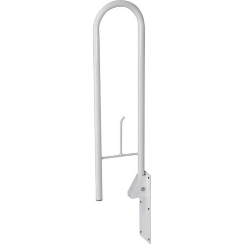 Healthsmart Fold-Away Grab Bar With Built-In Toilet Paper Holder, White