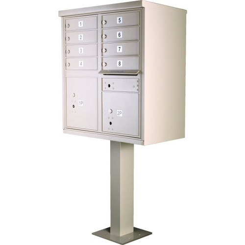 Salsbury Industries Cluster Mailbox, 8 Boxes, Sandstone