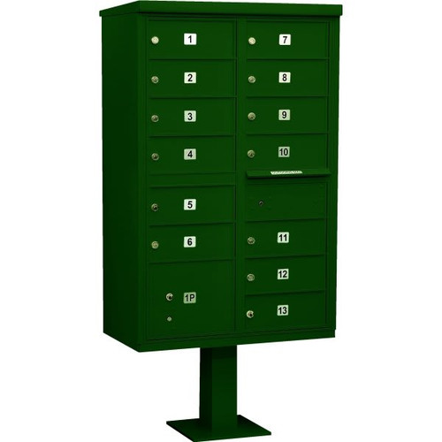 Salsbury Industries Cluster Mailbox, 13 Boxes, Green