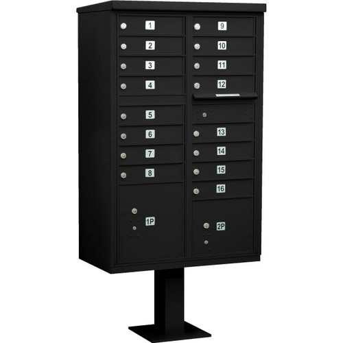 Salsbury Industries Cluster Mailbox, 16 Boxes, Black