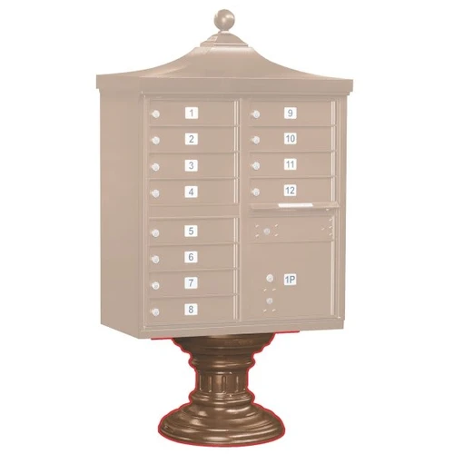 Salsbury Industries Cluster Mailbox Short Decorative Pedestal, Bronze
