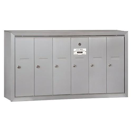 Salsbury Industries Vertical Mailbox - 6 Doors - Silver