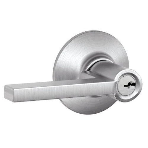 Schlage Latitude F Series Lever, Entry, Grade Aaa, Satin Chrome