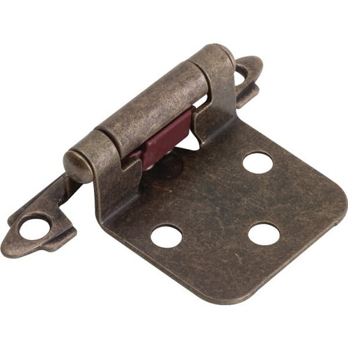 1-1/2" Self-Closing Exposed Overlay Cabinet Hinge Antique Brass Package Of 50
