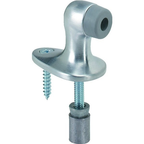 2 In Cast Brass Commercial Floor Door Stop (Satin Chrome)