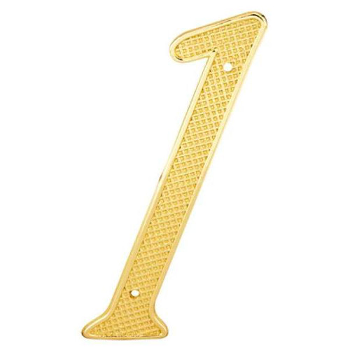 4" Brass Number 1, Package Of 2