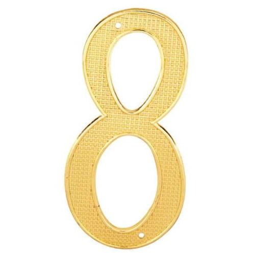 4" Brass Number 8, Package Of 2