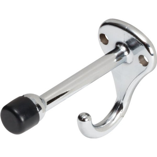 .94 X 5.5 In Toilet Door Bumper And Hook (Chrome) (2-Pack)