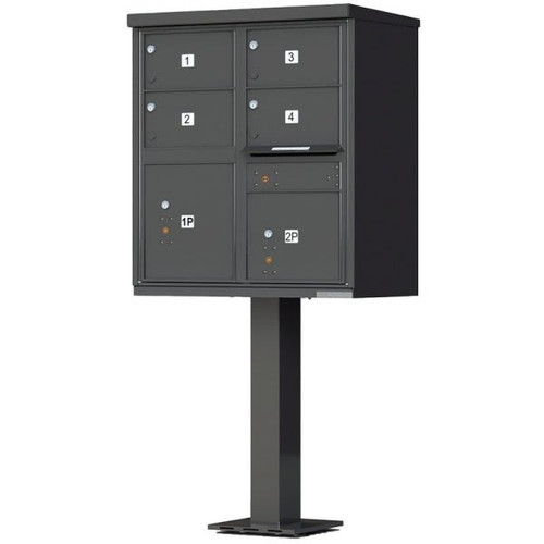 Florence Mfg Vital Cluster Box Unit, 4 Large Mailboxes + 2 Parcel Lockers, Dark Bronze