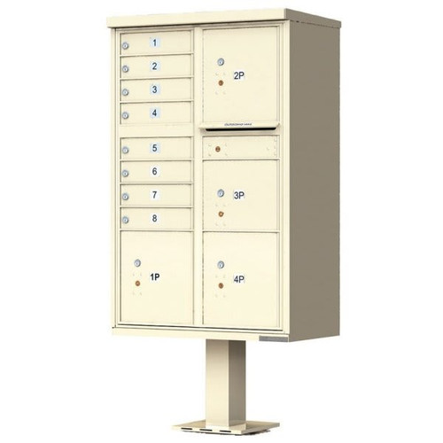 Florence Mfg Vital Cluster Box Unit, 8 Mailboxes + 4 Parcel Lockers, Sand Stone