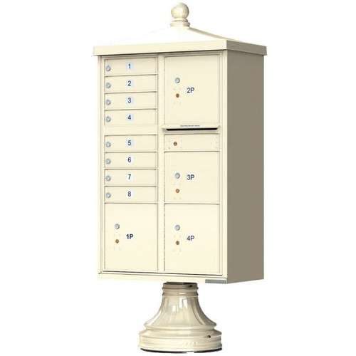 Florence Mfg Vital Cluster Box Unit Traditional 8 Mailboxes + 4 Parcel Lockers, Sand Stone