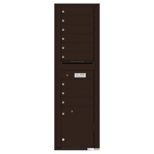 Florence Mfg Versatile Brown, 16 High Suite, 9 Mailboxes, 1 Parcel Locker, 1 Outgoing