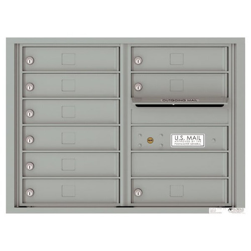 Florence Mfg Versatile 4c Mailbox, 6 High Suite, 9 Mailboxes, 1 Outgoing, Silver