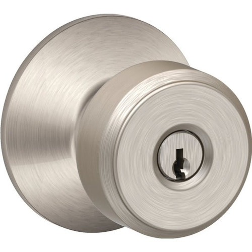 Schlage Bowery F Series Knob, Entry, Grade Aaa, Satin Nickel