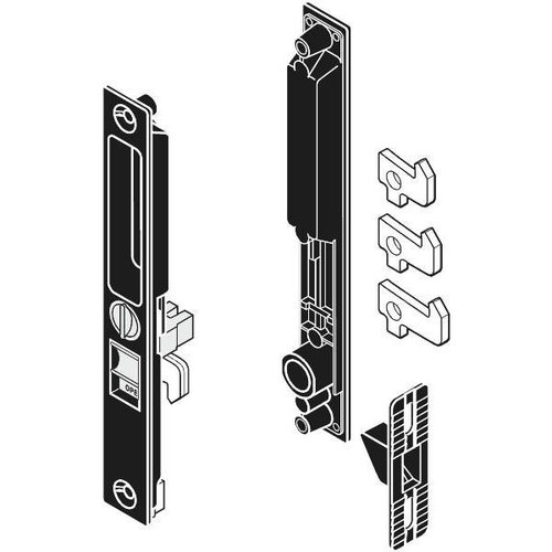 Sliding Glass Door Handle Flush Mount Mid Body Hook Black