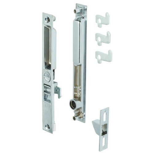 Sliding Glass Door Handle Keyed Flush Mount Mid Body Hook Chrome