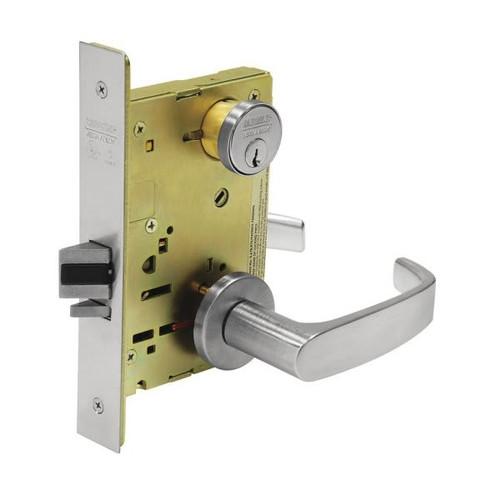 Sargent Mortise Storeroom Lockset, Left Hand, Satin Chrome