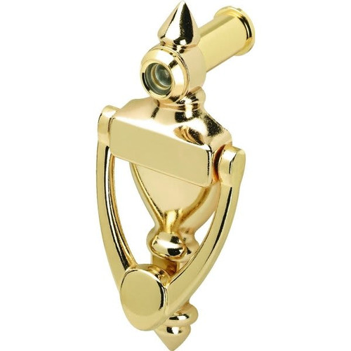 115-Degree 1/2-Inch Diameter Fire-Rated Glass Lens Door Viewer Knocker In Polished Brass