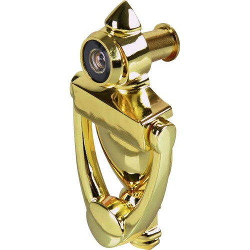 130-Degree 9/16-Inch Diameter Fire-Rated Glass Lens Door Viewer Knocker In Polished Brass