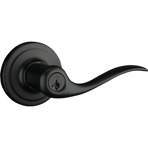 Kwikset Tustin Matte Black Keyed Entry Door Lever With Smartkey Security