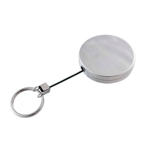 Lucky Line Heavy Duty Retractable Key Chain , Belt Clip , 42" Nylon Cable , Chr