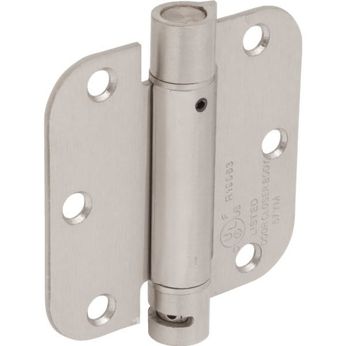 3-1/2" Residential Adjustable Spring Door Hinge Satin Nickel Package Of 2