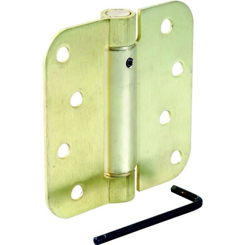 4" Residential Spring Door Hinge Satin Brass