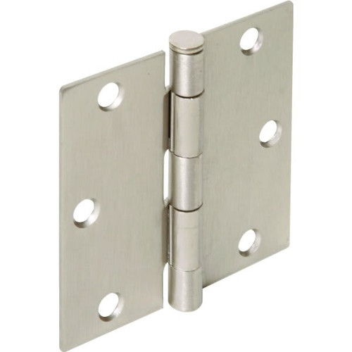3-1/2" Residential Plain Bearing Door Hinge Satin Nickel Square Corner Pack Of 2