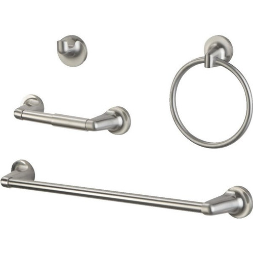 Seasons 4-Piece Bath Accessories Kit W/ Towel Bar (Brushed Nickel)