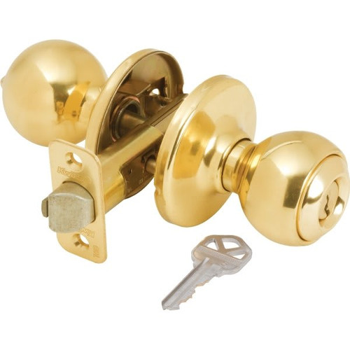 Kwikset Polo Polished Brass Keyed Entry Door Knob