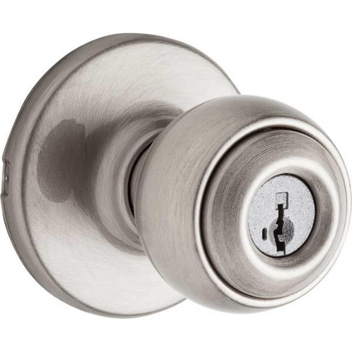 Kwikset Polo Satin Nickel Keyed Entry Door Knob With Smartkey Security