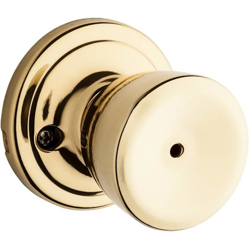 Kwikset Abbey Polished Brass Bed/Bath Privacy Door Knob