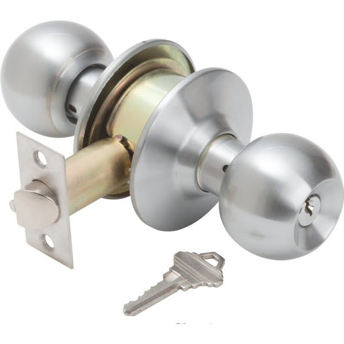 Shield Security 913708 Radcliff Entry Knob, 2.75" Backset, Grade 2, Satin Chrome
