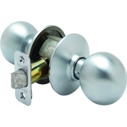 Schlage Orbit F Series Knob, Passage, Grade Aaa, Satin Chrome