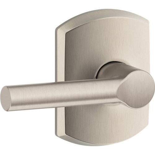 Schlage Broadway F Series Lever With Greenwich Trim, Passage, Grade Aaa, Satin Nickel