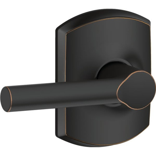 Schlage Broadway F Series Lever With Greenwich Trim, Passage, Grade Aaa, Aged Bronze