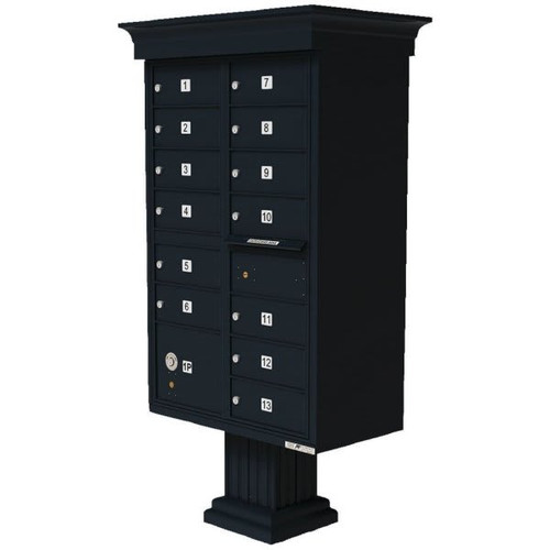 Florence Mfg Cluster Box Unit-13 Mailboxes With Classic Accessories, Black