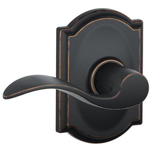 Schlage F-Series Lock F10 Passage Accent Lever Style Cam (Aged Bronze)