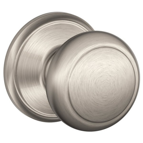 Schlage F-Series Lock F10 Passage Andover Knob Style (Satin Nickel)