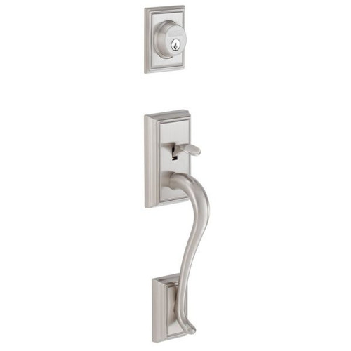 Schlage F-Series Lock F58 Exterior Lever Addison Style Design (Satin Nickel)