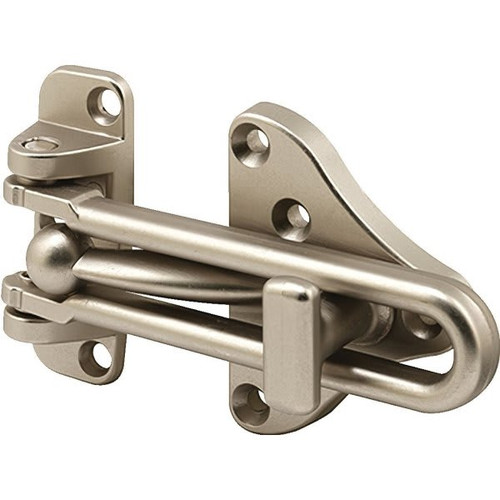 Prime Line Swing Bar Door Lock W/ Auxiliary Lock (Satin Nickel)
