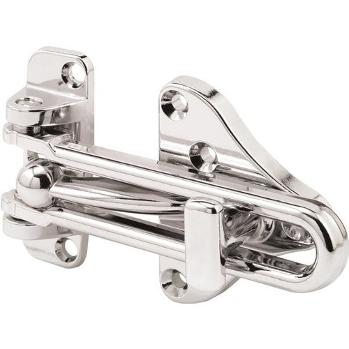 Prime Line Swing Bar Door Lock W/ Auxiliary Lock (Chrome)