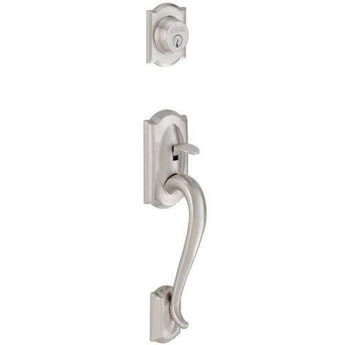 Schlage F-Series Lock F58 Exterior Lever Camelot Design (Satin Nickel)