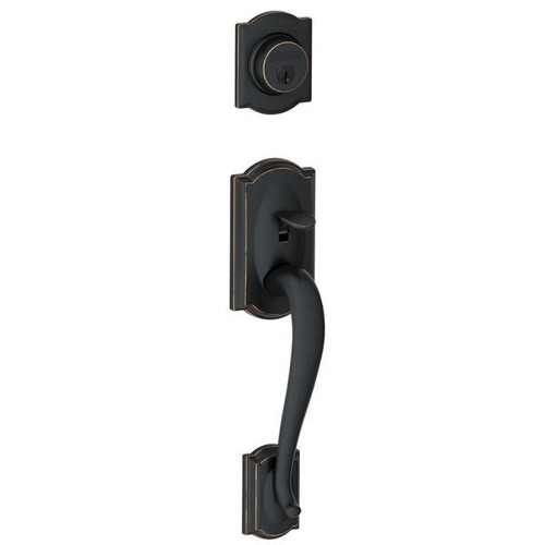 Schlage F-Series Lock F58 Exterior Lever Camelot Design (Aged Bronze)