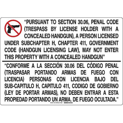 Brady Bilingual Sign 20" H X 28" W  Aluminum Black/Red On White