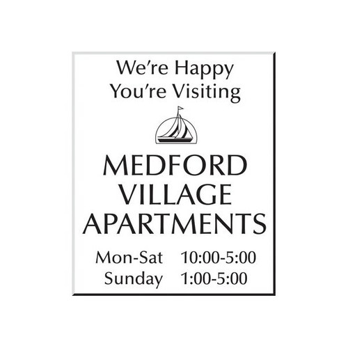 Front Engraved Sign, White, 10 X 12