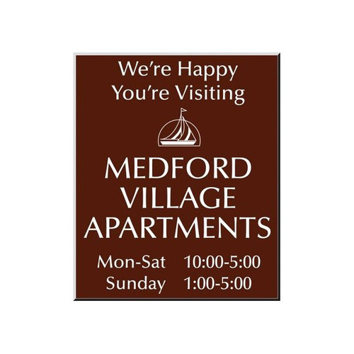 Front Engraved Sign, Brown, 10 X 12